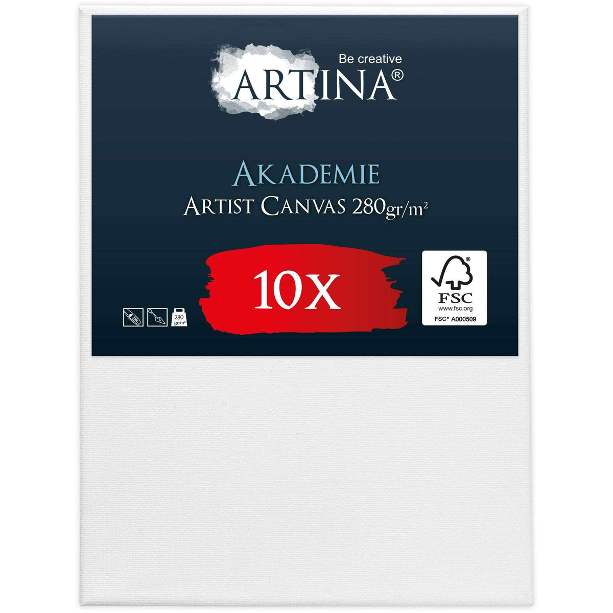 Artina Akademie Keilrahmen 280 g/m² im 10er Set