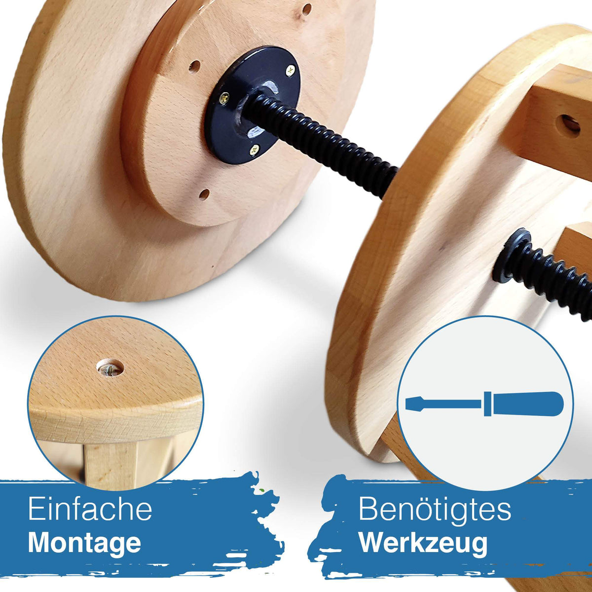 Artina Malhocker Arles höhenverstellbarer FSC® zertifizierter Buchenholz Malhocker mit stabilem Metallfuß