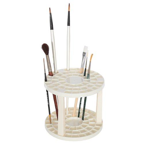 Artina Pinselständer cremefarben mit 49 Fächern für Pinsel und Stifte, Ø 14,5cm, Höhe 12,5cm