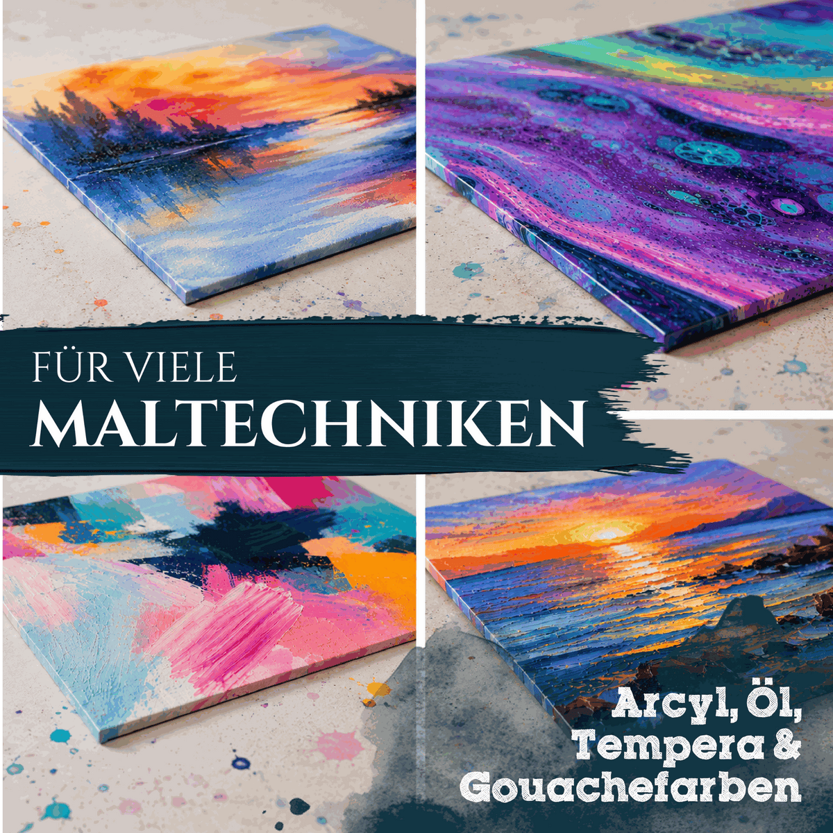 Artina Malkarton 10er Set Leinwand 3 mm in verschiedenen Größen