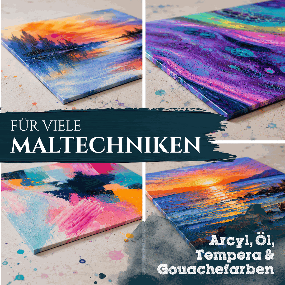 Artina Malkarton 50x70cm & 60x80cm 2er Set Leinwand 3 mm