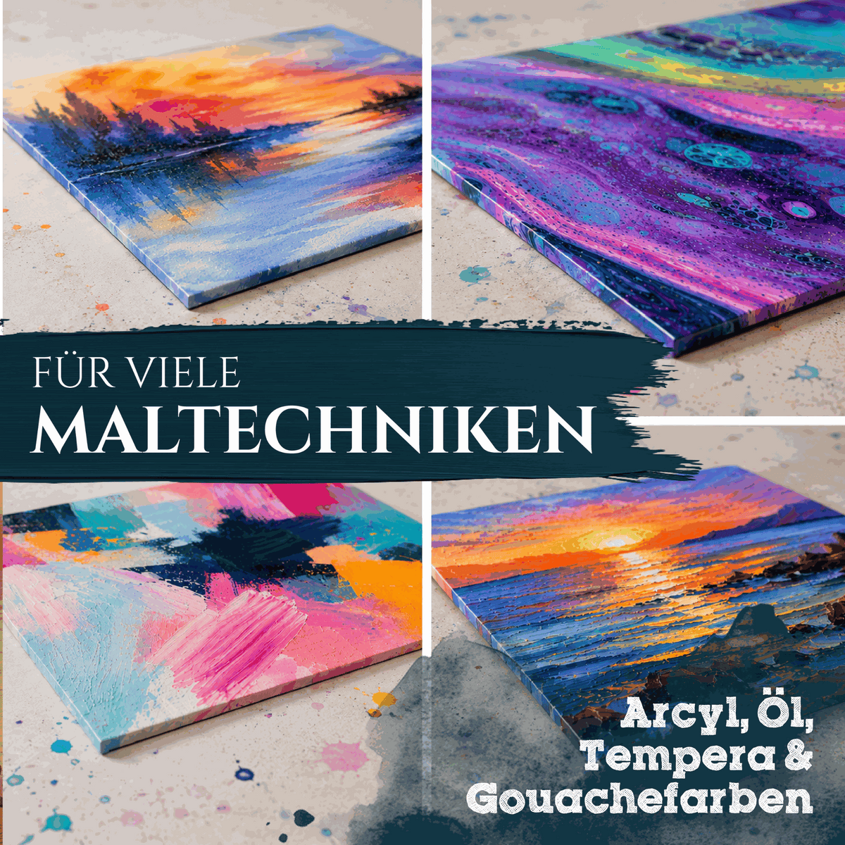 Artina Malkarton 10er Set Leinwand 3 mm in verschiedenen Größen
