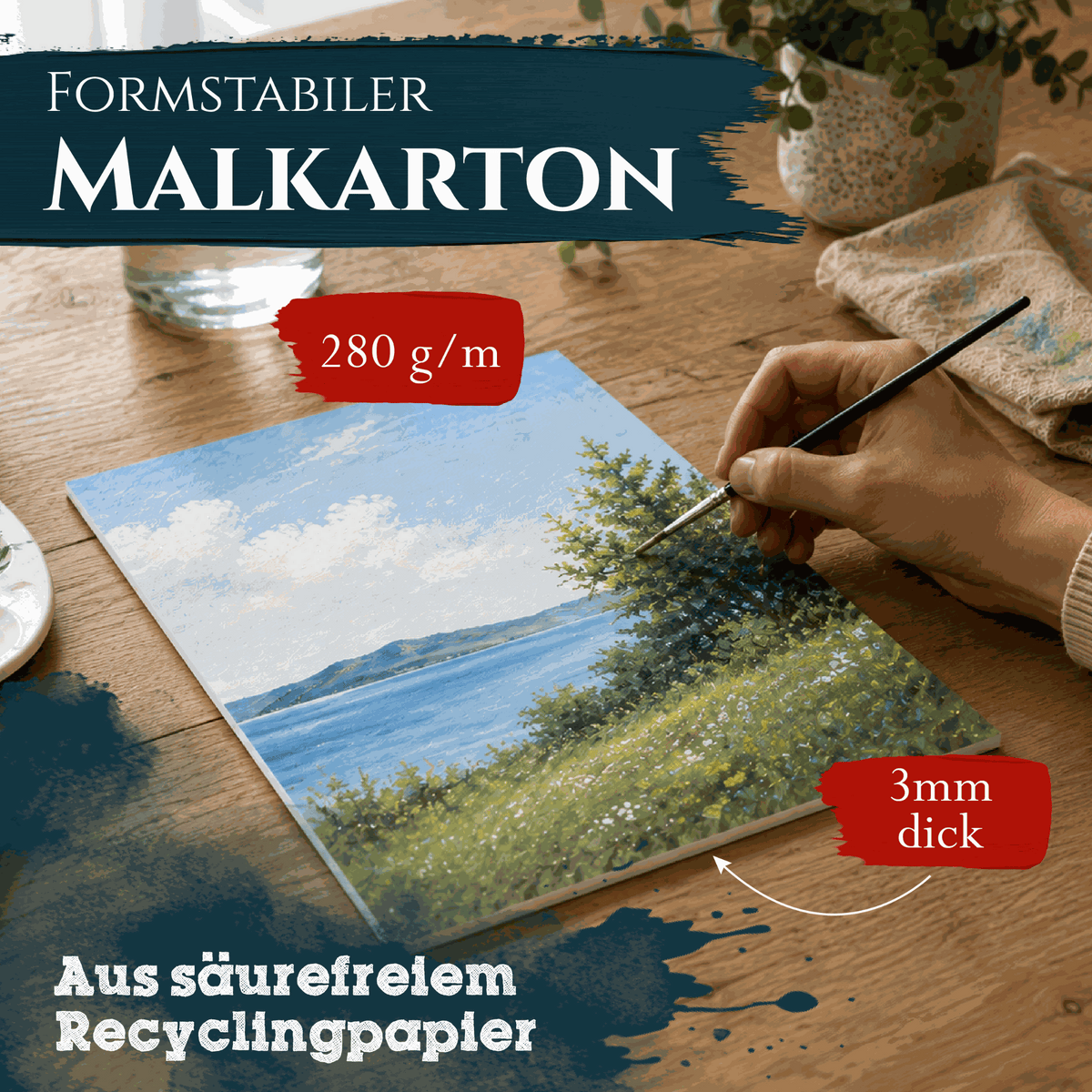 Artina Malkarton 10er Set Leinwand 3 mm in verschiedenen Größen