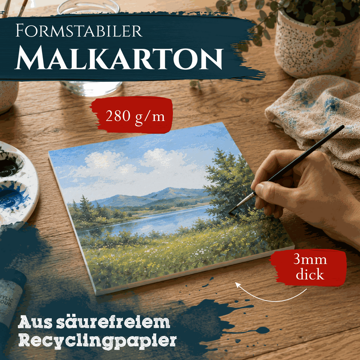 Artina Malkarton 10er Set Leinwand 3 mm in verschiedenen Größen