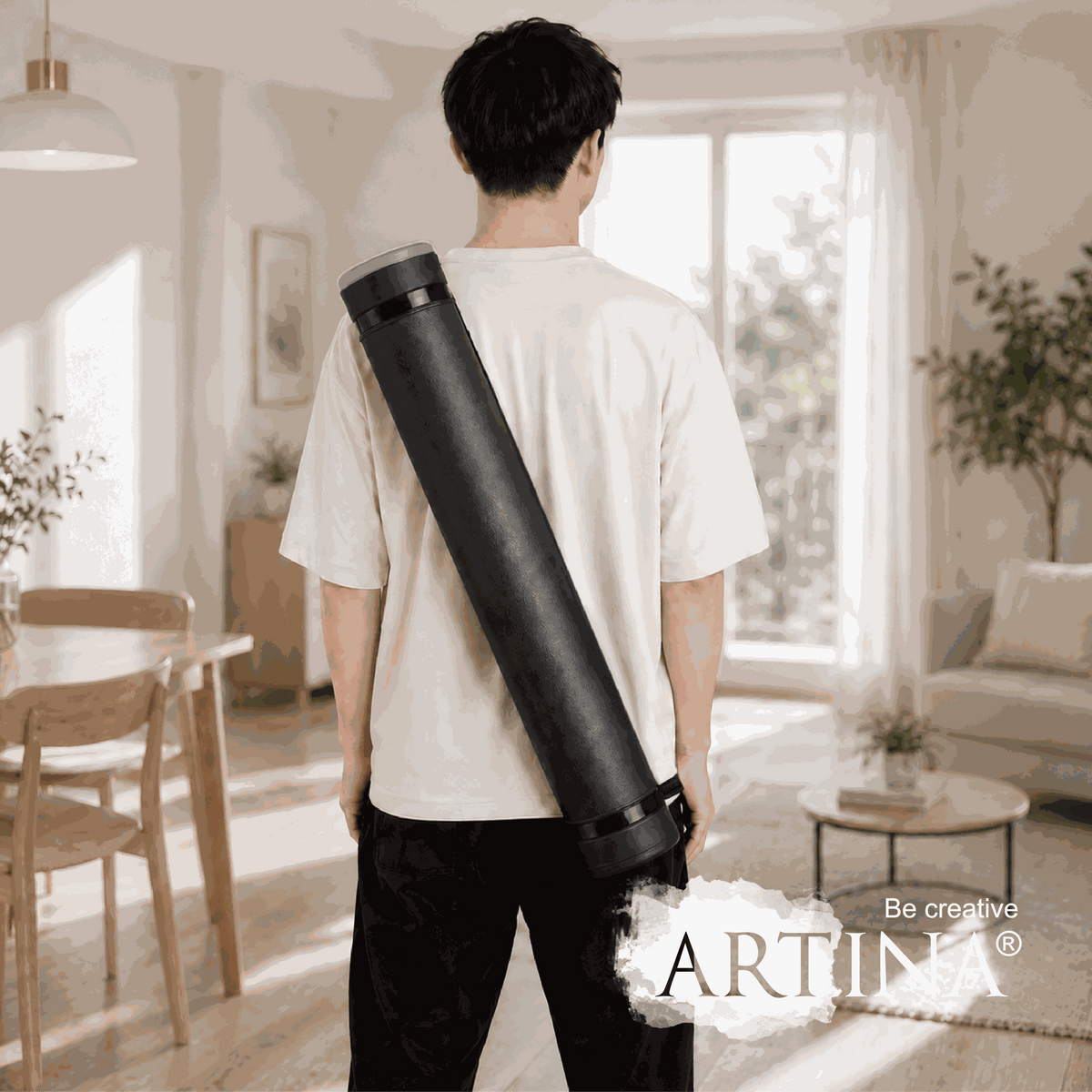 Artina Posterrolle A0 Transportrolle 60–100 cm Schwarz/Weiß/Silber Archiva
