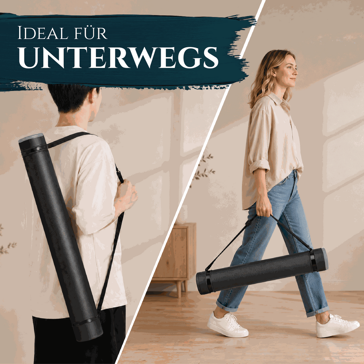 Artina Posterrolle A0 Transportrolle 60–100 cm Schwarz/Weiß/Silber Archiva