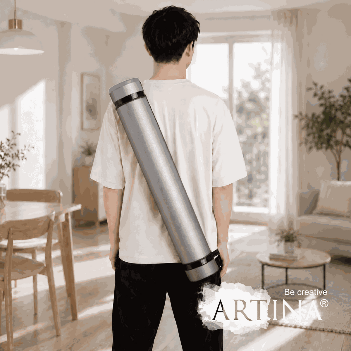 Artina Posterrolle A0 Transportrolle 60–100 cm Schwarz/Weiß/Silber Archiva
