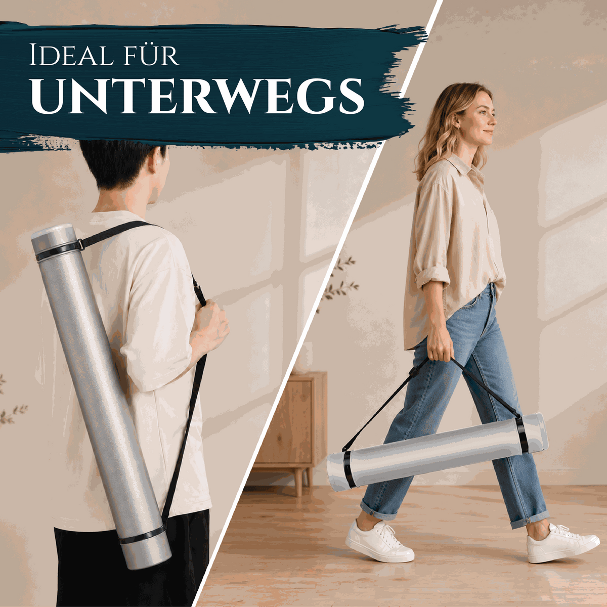 Artina Posterrolle A0 Transportrolle 60–100 cm Schwarz/Weiß/Silber Archiva
