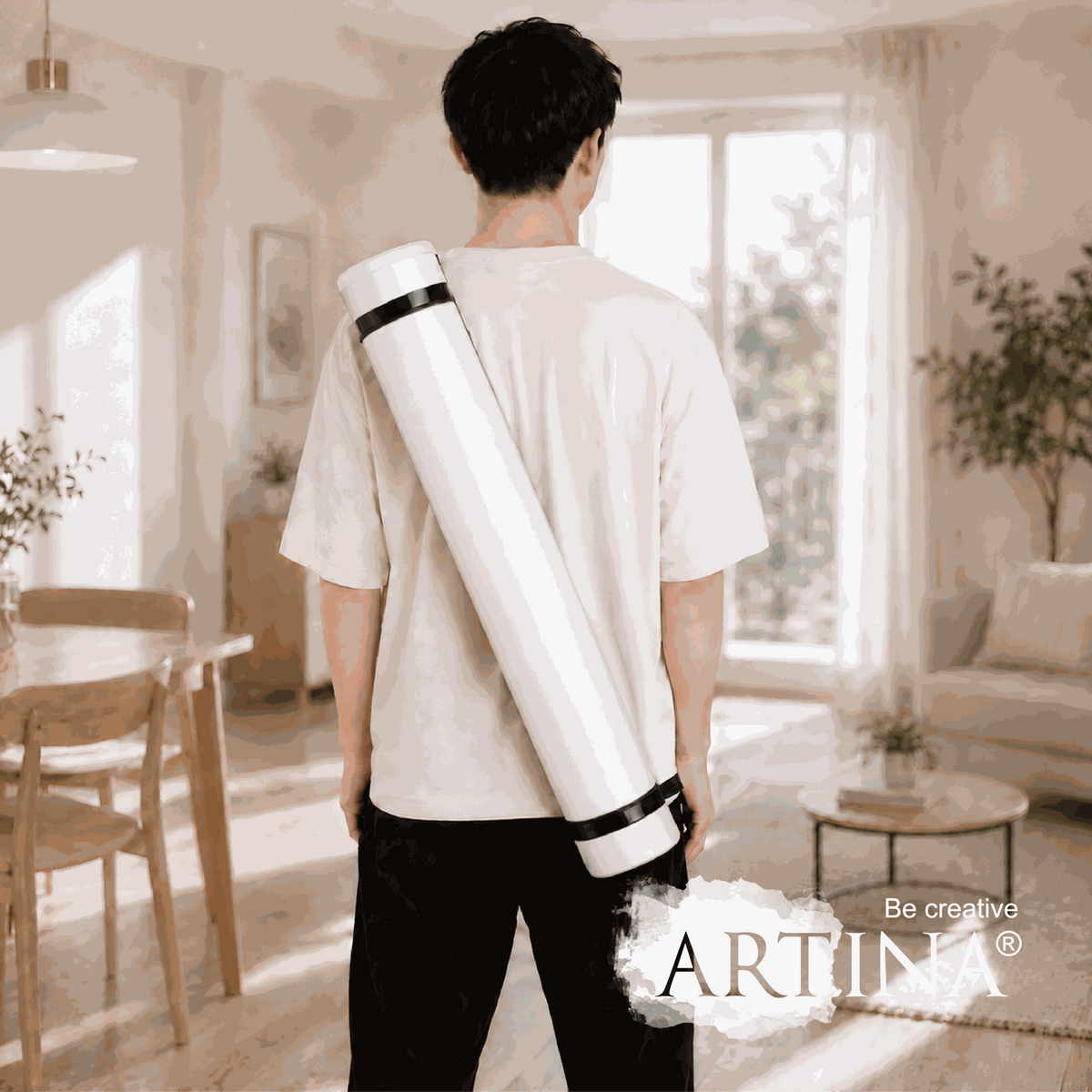 Artina Posterrolle A0 Transportrolle 60–100 cm Schwarz/Weiß/Silber Archiva