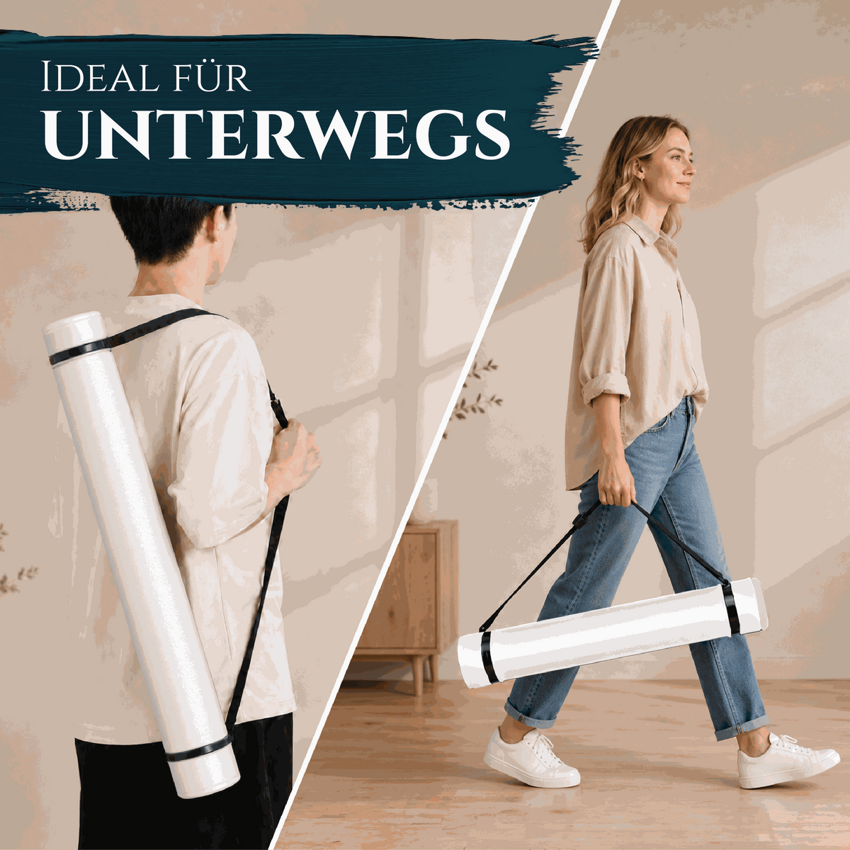 Artina Posterrolle A0 Transportrolle 60–100 cm Schwarz/Weiß/Silber Archiva