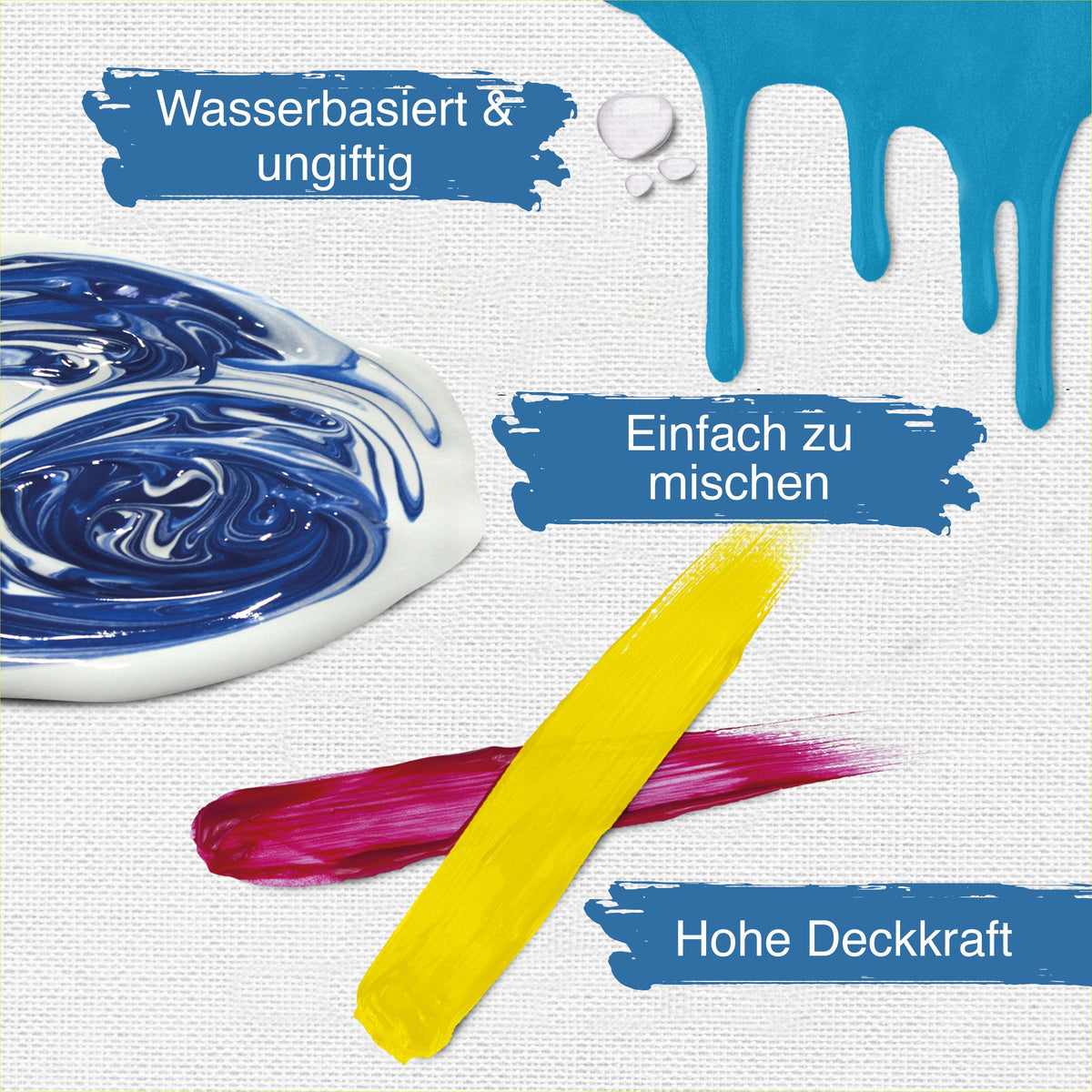 Artina Crylic Intro-Set Acrylfarbe 10x120ml tubes vibrant quick-dry acrylic paint with high lightfastness