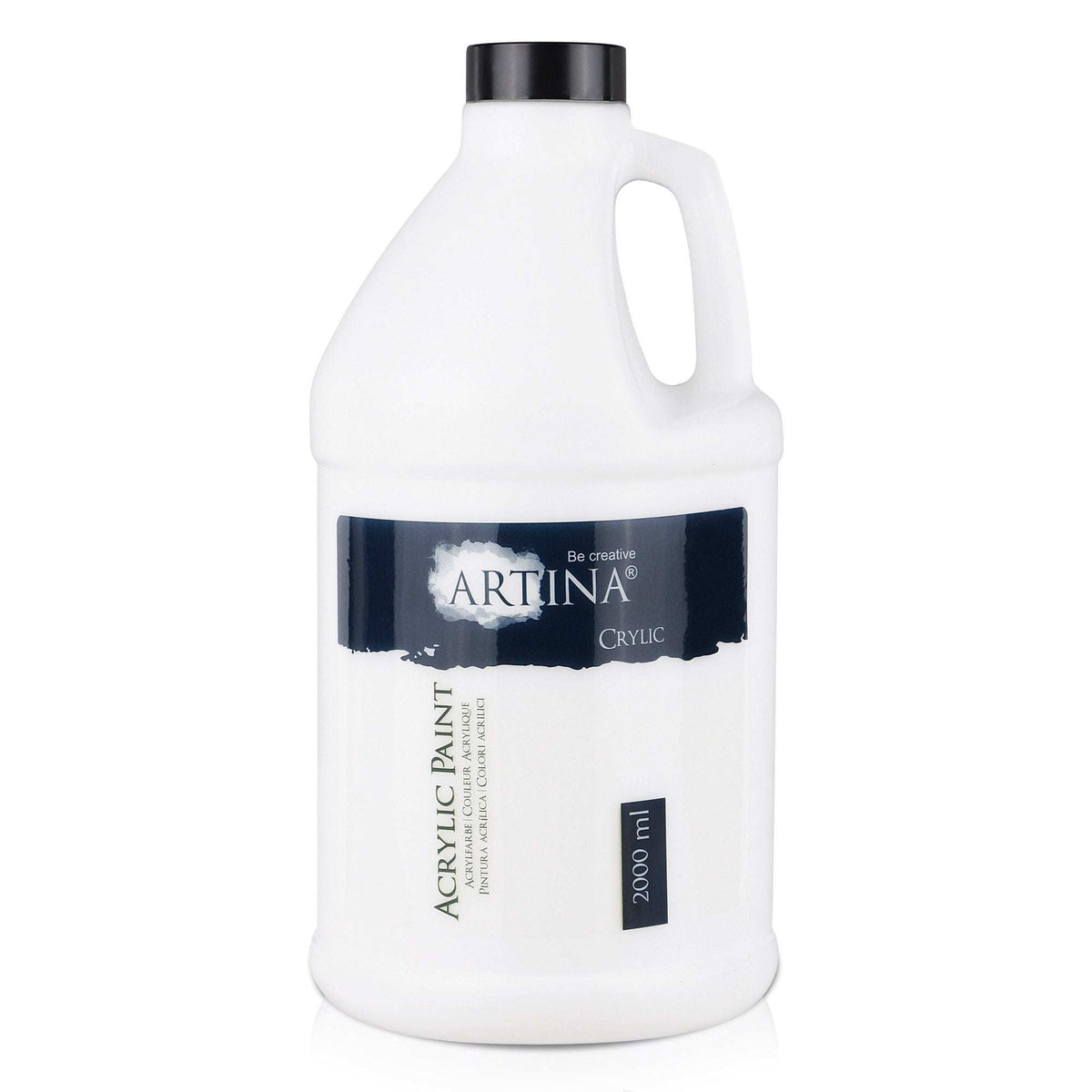 Artina Crylic Acrylfarbe 2000ml Titanweiß mit hoher Deckkraft und schneller Trocknung
