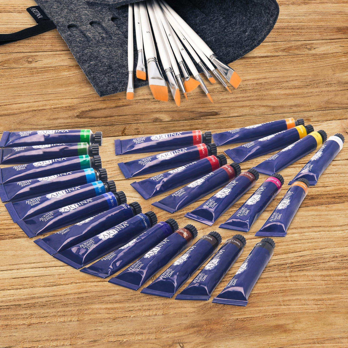 Artina Acrylfarben Set 24x22ml Tubes with vibrant, high-pigment acrylic paint for artists