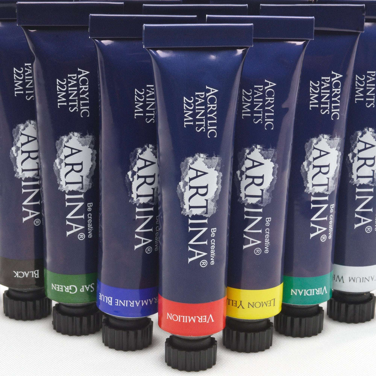 Artina Acrylfarben Set mit 24 Tuben 22ml schnell trocknend hohe Deckkraft hochwertige Pigmente