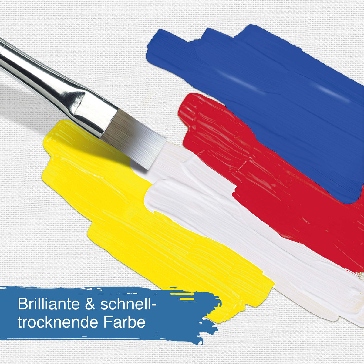Artina Crylic Acrylfarbe Set mit 6 Tuben je 500ml, schnell trocknend, hohe Lichtechtheit und starke Farbkraft
