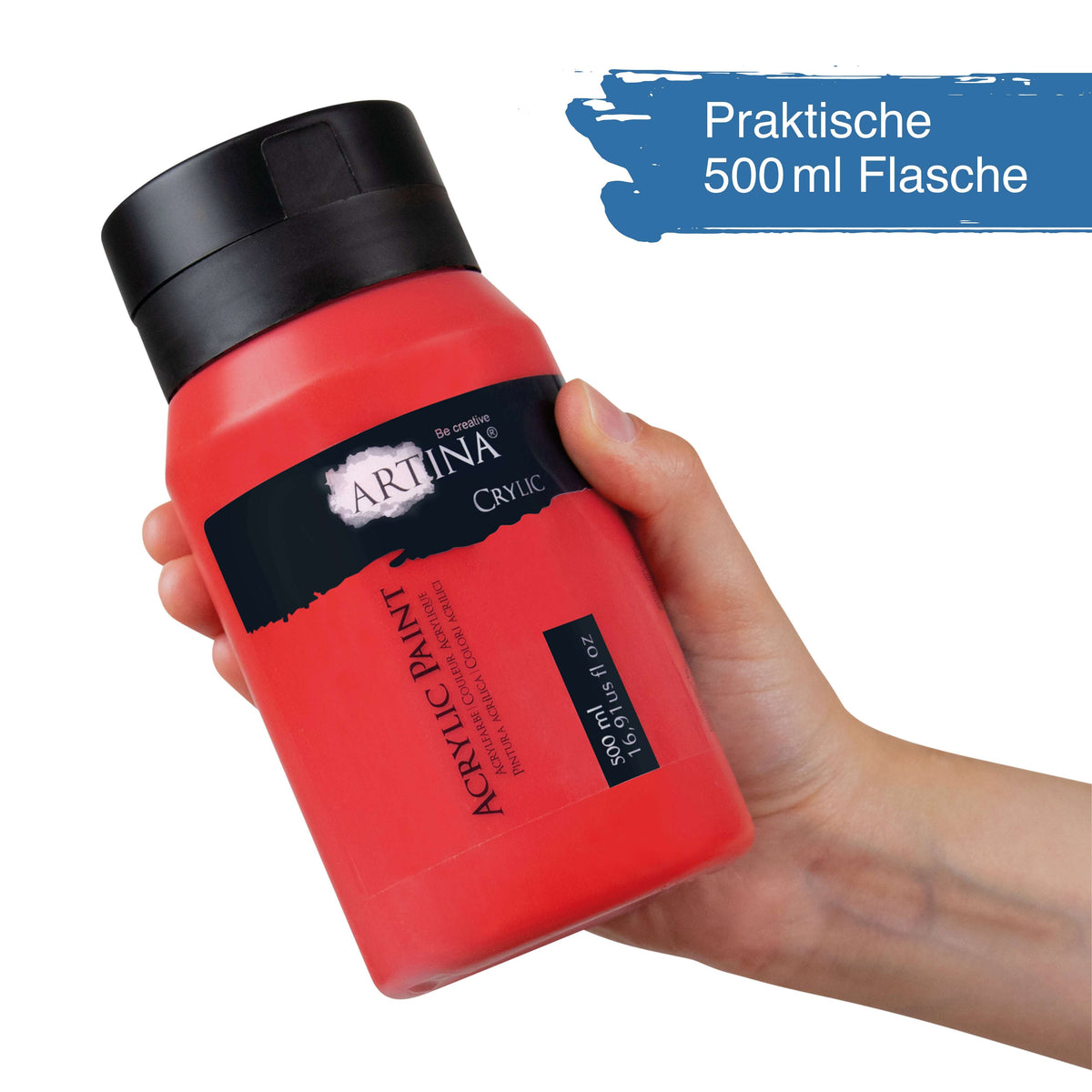 Artina Crylic Acrylfarbe Set 6 Tuben je 500ml schnell trocknend und lichtecht