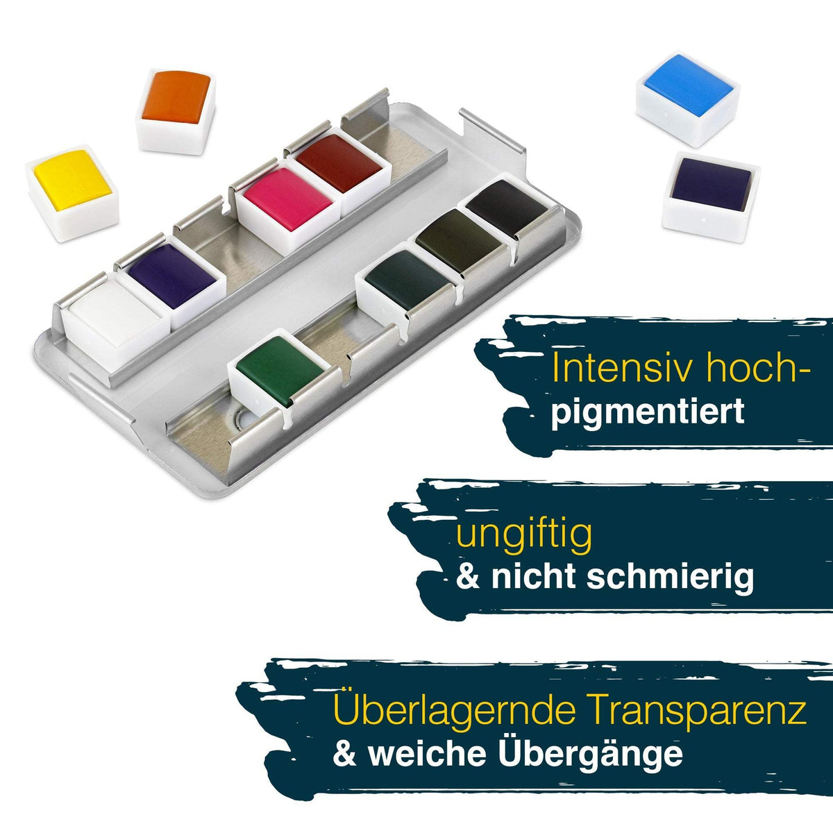 Artina Colaro Aquarellfarben Malkasten Set mit Wassertankpinsel und 12-36 ungiftigen Farben in Metallbox