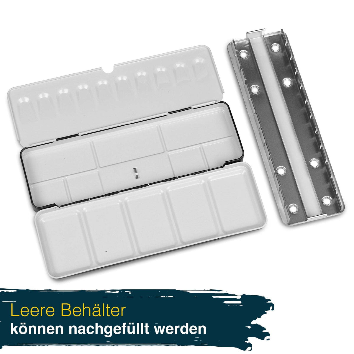Artina Colaro Aquarellfarben Malkasten Set mit Wassertankpinsel und Metallbox