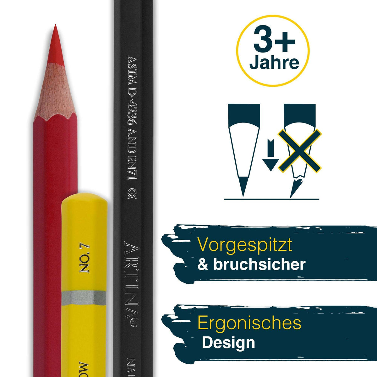 Artina Artilo Kinder Buntstifte Set mit FSC® Zertifikat und bruchsicherer Mine in Metallbox
