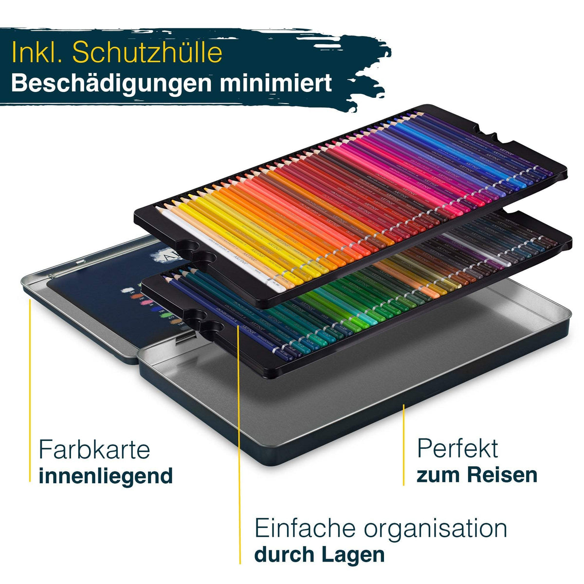 Artina Artilo Buntstifte Set für Kinder mit FSC® Zertifikat und bruchsicherer Mine in Metallbox