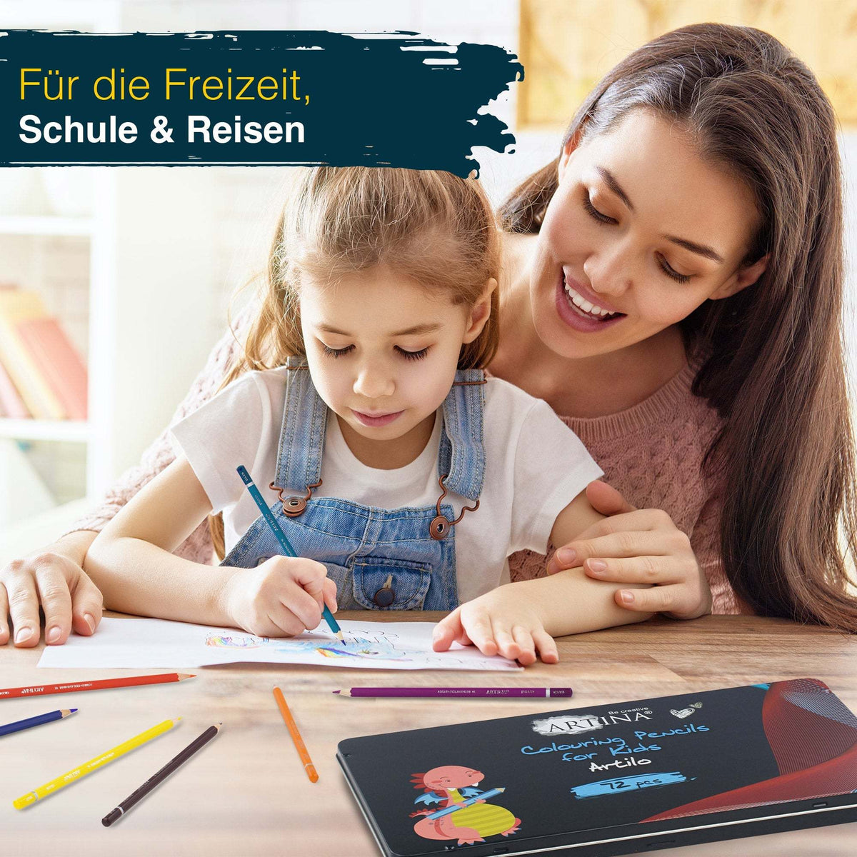 Artina Artilo Buntstifte Set für Kinder mit FSC® Zertifikat in stabiler Metallbox