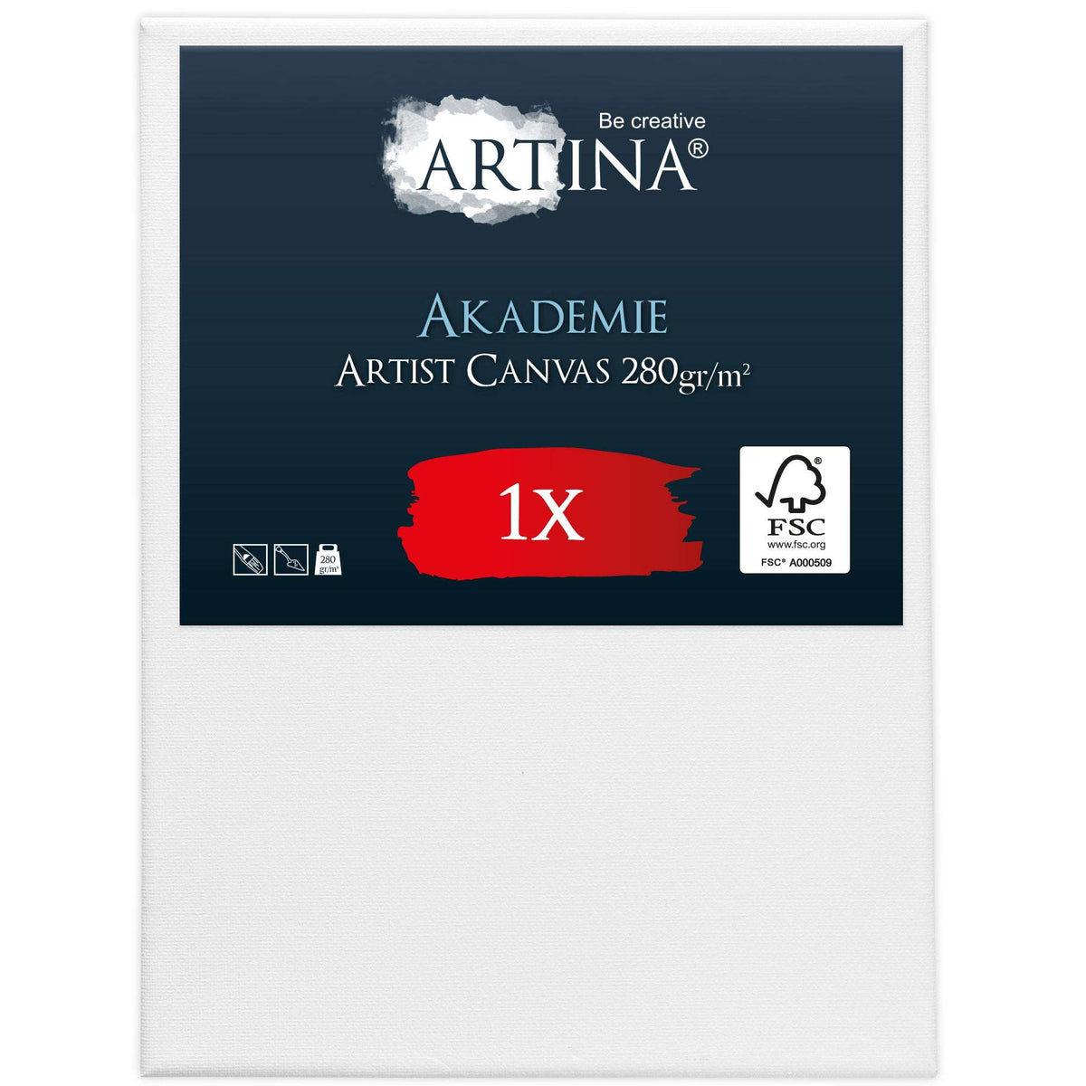 Artina Leinwand auf Keilrahmen aus FSC-zertifiziertem Holz mit 280g/m² Baumwolle, weiß vorgrundiert und formstabil