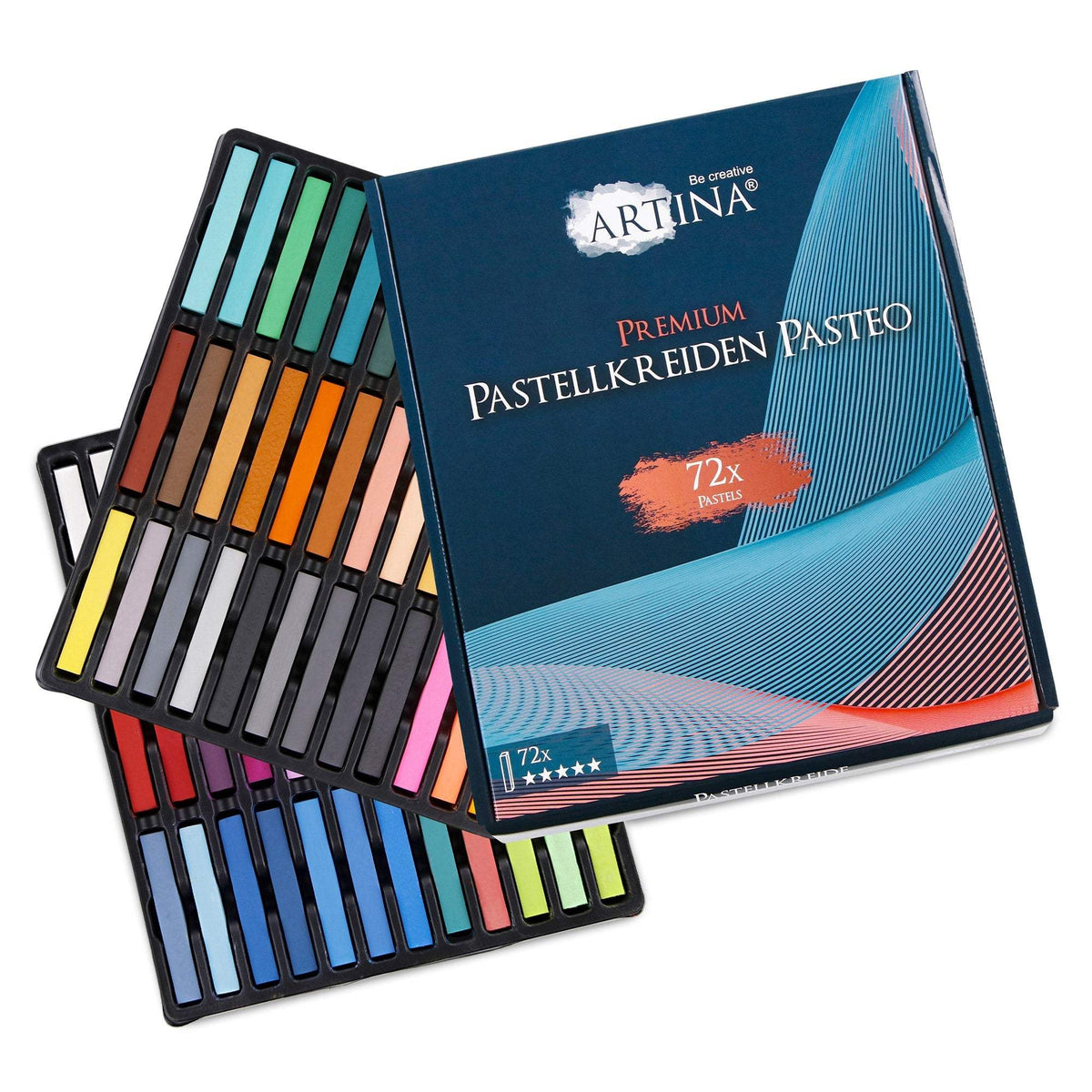 Artina Premium Weichpastellkreide Pasteo 24/48/72 Stück farbintensive Weichpastellkreiden mit hoher Leuchtkraft