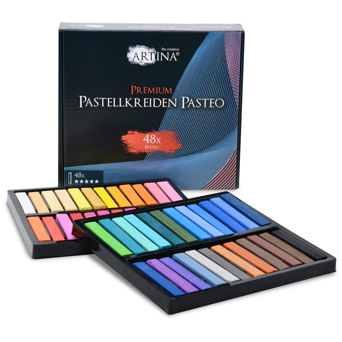 Artina Premium Weichpastellkreide Pasteo set with vibrant soft pastel chalks in multiple colors