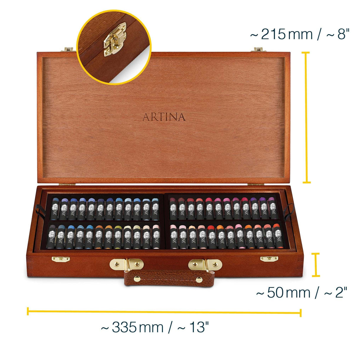 Artina Pastilo 96 feine Pastellkreiden im FSC zertifizierten Holzkoffer mit brillanten Farben