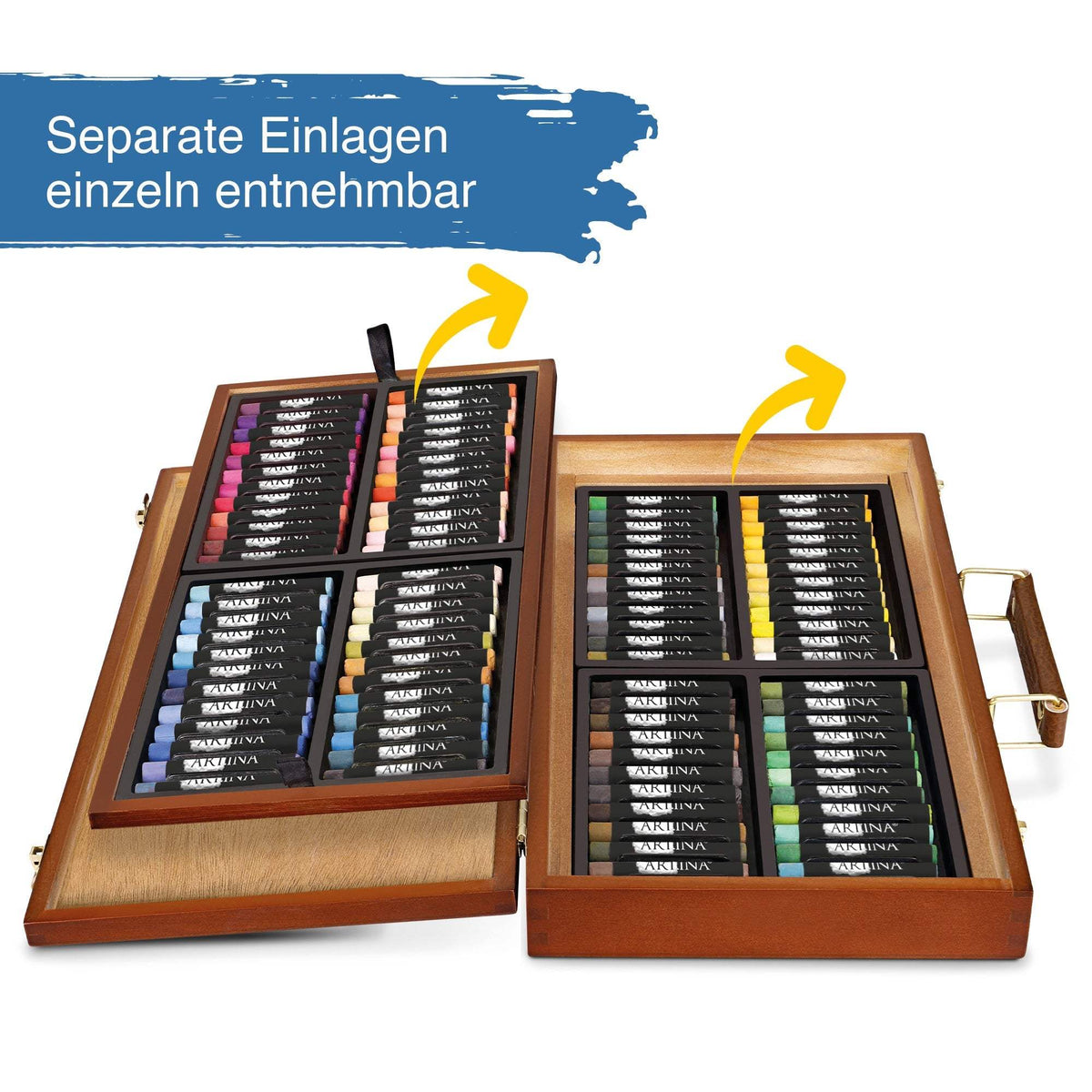 Artina Pastilo 96 feine Pastellkreiden im FSC zertifizierten Holzkoffer mit hochwertigen, brillanten Farben