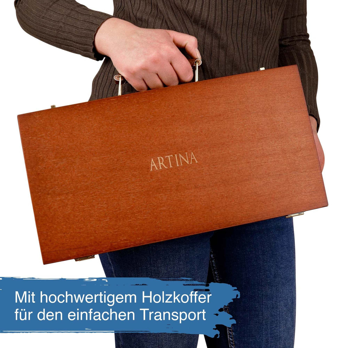 Artina Pastilo 96 feine Pastellkreiden im FSC zertifizierten Holzkoffer mit brillanten Farben