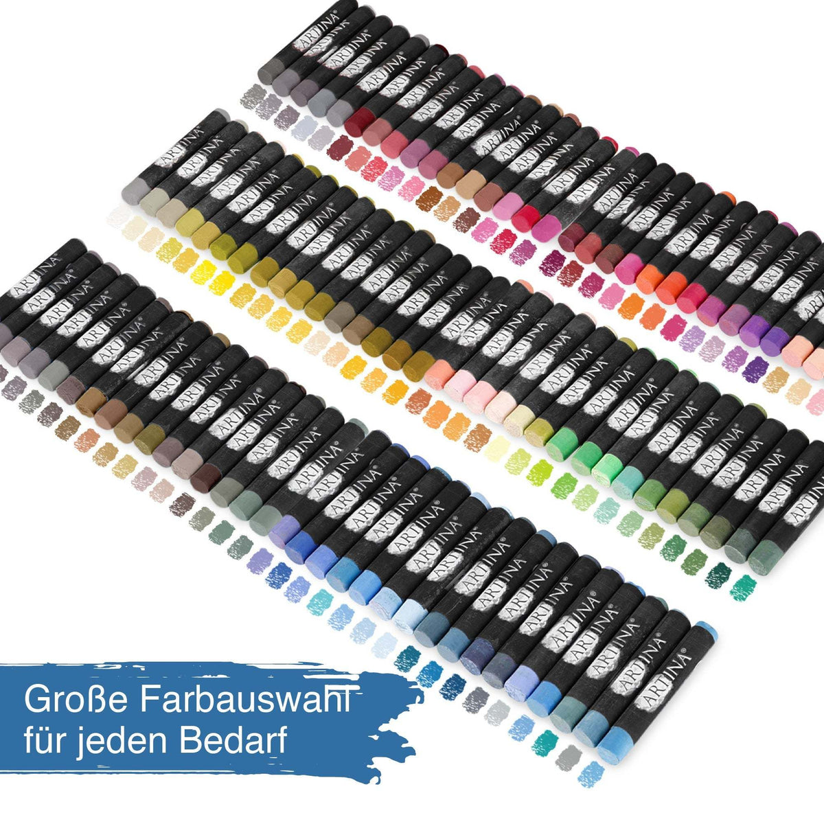 Artina Pastilo 96 feine Pastellkreiden im FSC zertifizierten Holzkoffer mit brillanten Farbtönen
