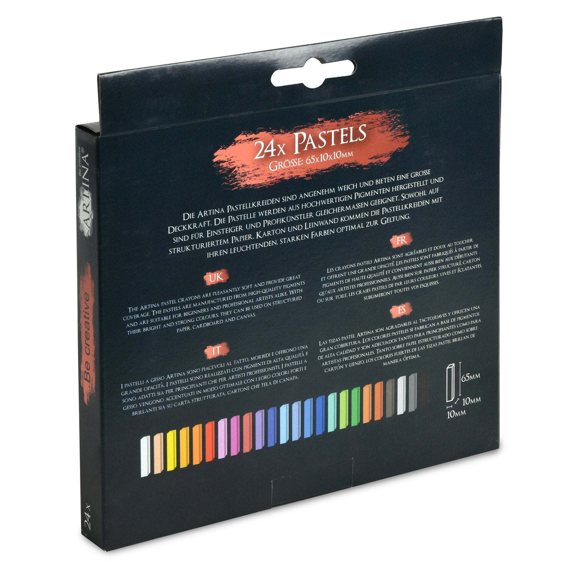 Artina Premium Weichpastellkreide Pasteo 24/48/72 Stück Set with vibrant soft pastel chalks