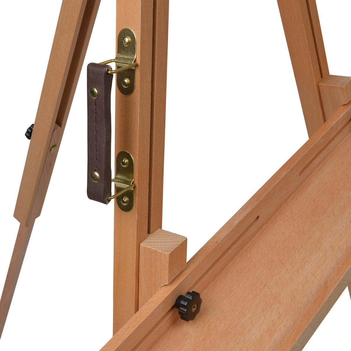 Höhenverstellbare Feldstaffelei Grenoble aus massivem Buchenholz für Leinwände bis 80cm, ideal für außen und mobile Malerei